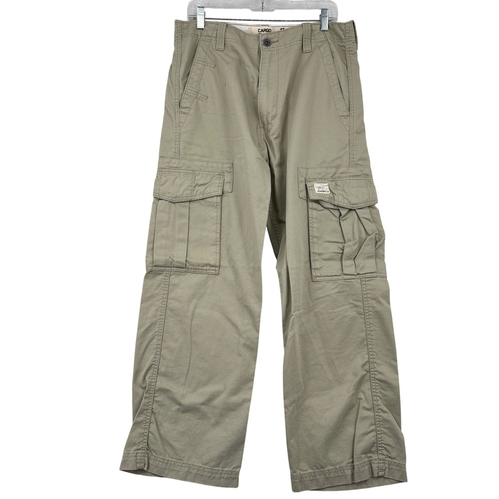 Levi's Loose Straight Cargo Pants Mens 33 x 30 Khaki Tan Cotton Utility